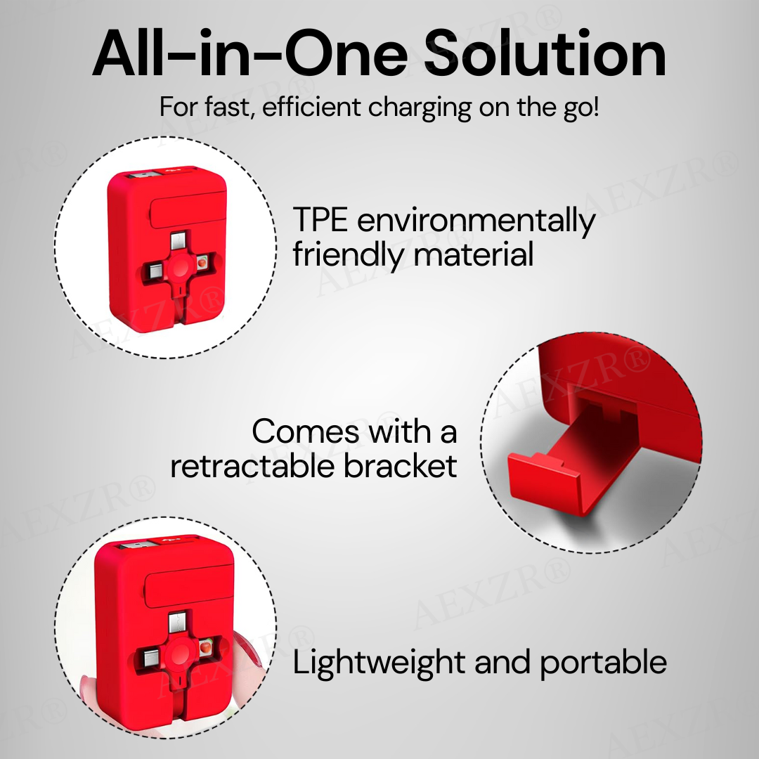 AEXZR® Three-in-One Charging Cable Roll 🅻🅸🅼🅸🆃🅴🅳 🅳🅸🆂🅲🅾🆄🅽🆃🆂 🆄🅿 🆃🅾 7️⃣0️⃣%