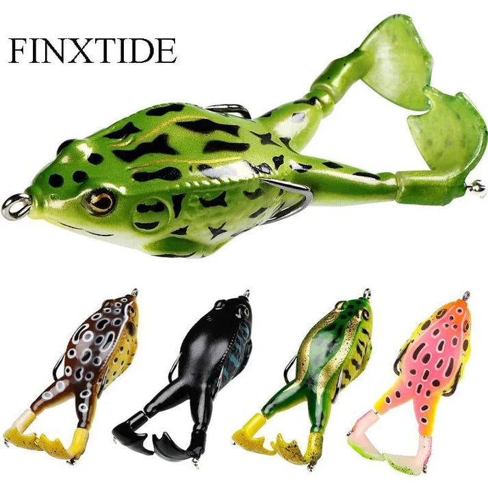 5PCS Frog Lures Baits Fishing Tools Double Propeller Legs