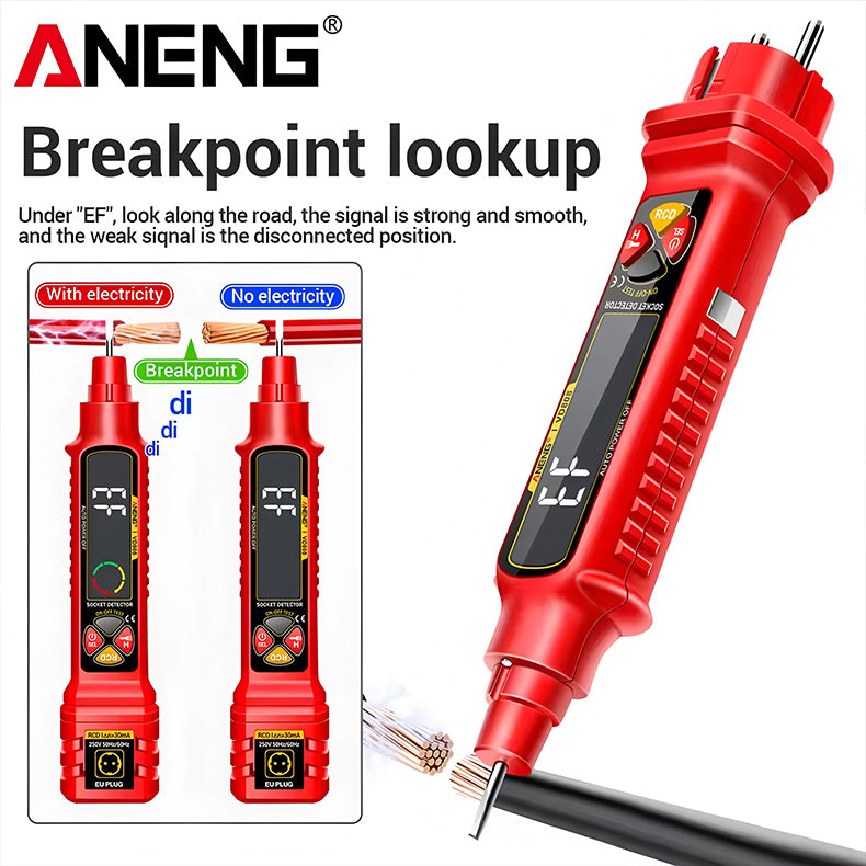 🛠️🧰Analizor inteligent de circuit al prizei stiloului de testare, detectarea comutatorului de scurgeri, detectarea tensiunii, verificarea continuității circuitului.