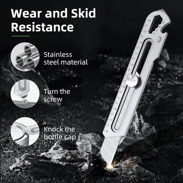🔥HOT SALE🔥6 in 1 Multifunction Stainless Steel Utility Knife with ten blades
