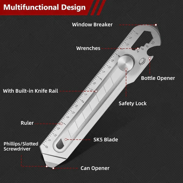 🔥HOT SALE🔥6 in 1 Multifunction Stainless Steel Utility Knife with ten blades