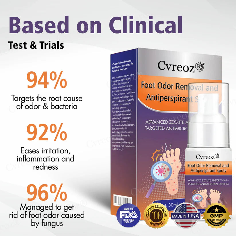 Cvreoz® Foot Odor Removal and Antiperspirant Spray