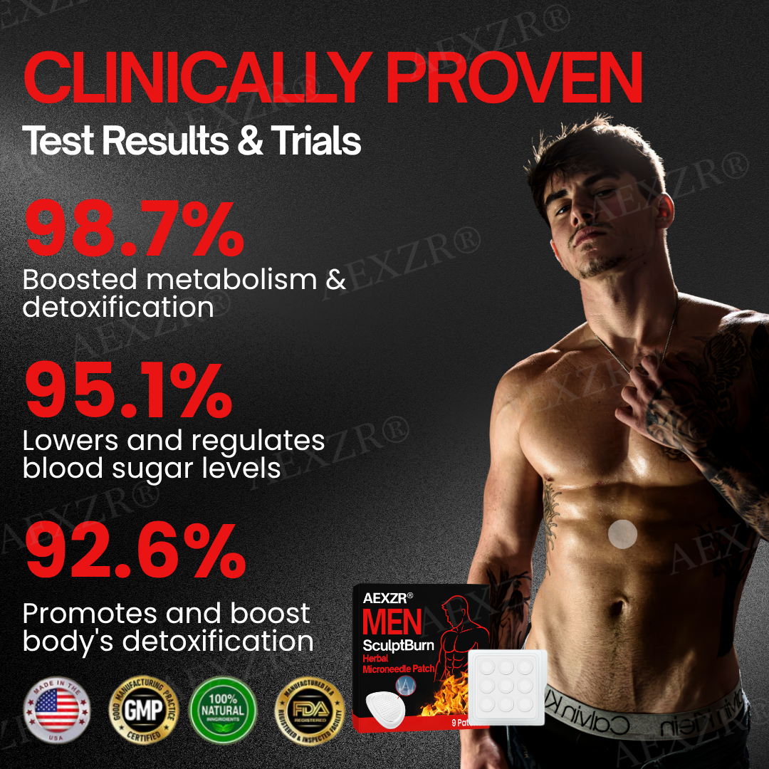 AEXZR® Men SculptBurn 🎉🅻🅸🅼🅸🆃🅴🅳 🆃🅸🅼🅴 🅾🅵🅵🅴🆁🎉 Herbal Microneedle Patch ✅ 𝕊𝕒𝕧𝕖 🇺🇵 𝕥𝕠 7️⃣0️⃣%❗