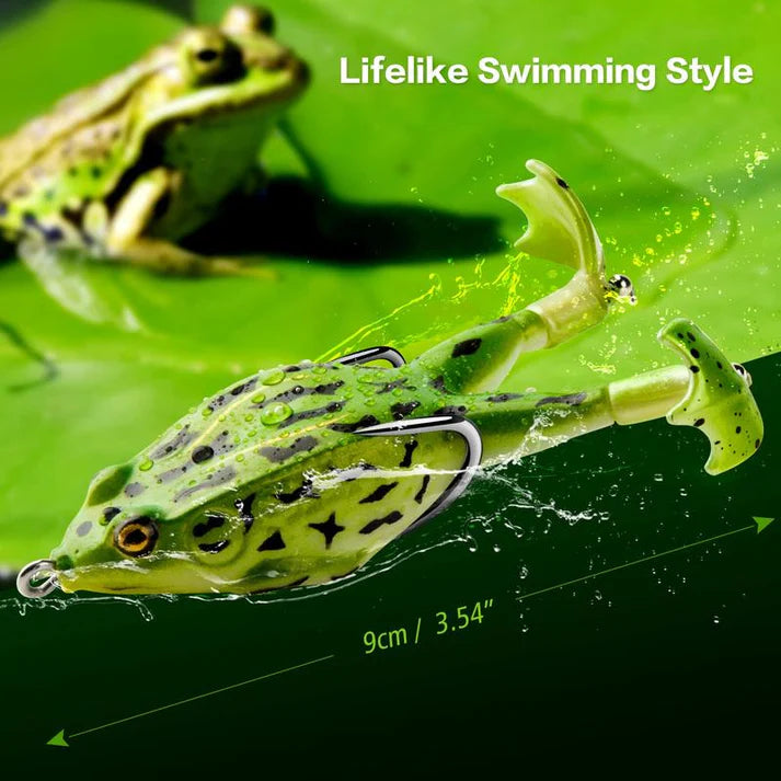 5PCS Frog Lures Baits Fishing Tools Double Propeller Legs