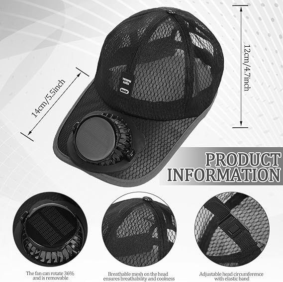 2025 New Ultralight UV Protection Baseball Cap with Solar Fan