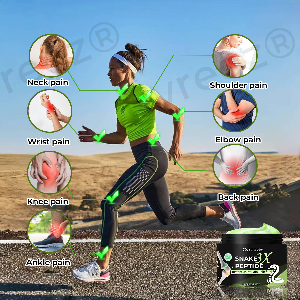 Cvreoz®SNAKE PEPTIDE 3X Instant Joint Pain Relief Gel✨𝐍𝐞𝐰 𝐈𝐧𝐠𝐫𝐞𝐝𝐢𝐞𝐧𝐭,𝐒𝐧𝐚𝐤𝐞 𝐏𝐞𝐩𝐭𝐢𝐝𝐞