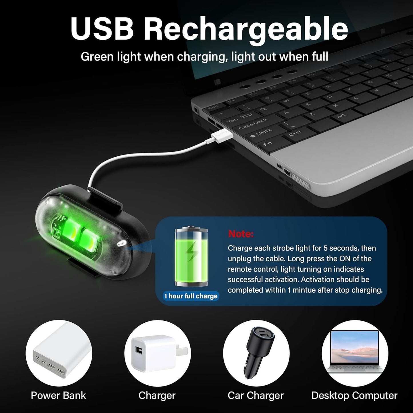 🔥Last Day Promotion 49% OFF🔥Wireless LED Strobe Lights RGB USB Charge IP65 Waterproof Anti-Collision