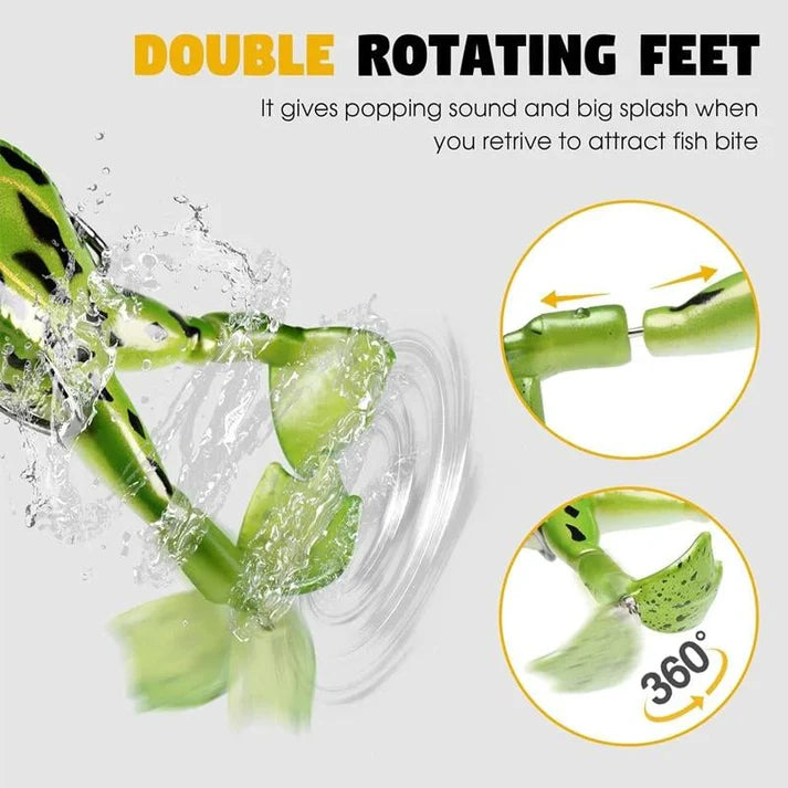 5PCS Frog Lures Baits Fishing Tools Double Propeller Legs