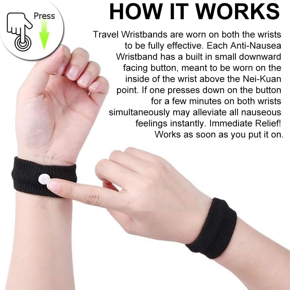 Acupressure Band, Acupressure Wristband for Nausea, Anti Nausea ,Weight loss, Sleep disorder, Blood pressure, Sugar control, Migraine pain relief, Vomiting, Seasickness, Morning Sickness, Car Sickness Control Wristband for Everyone (Buy1GET1Free )