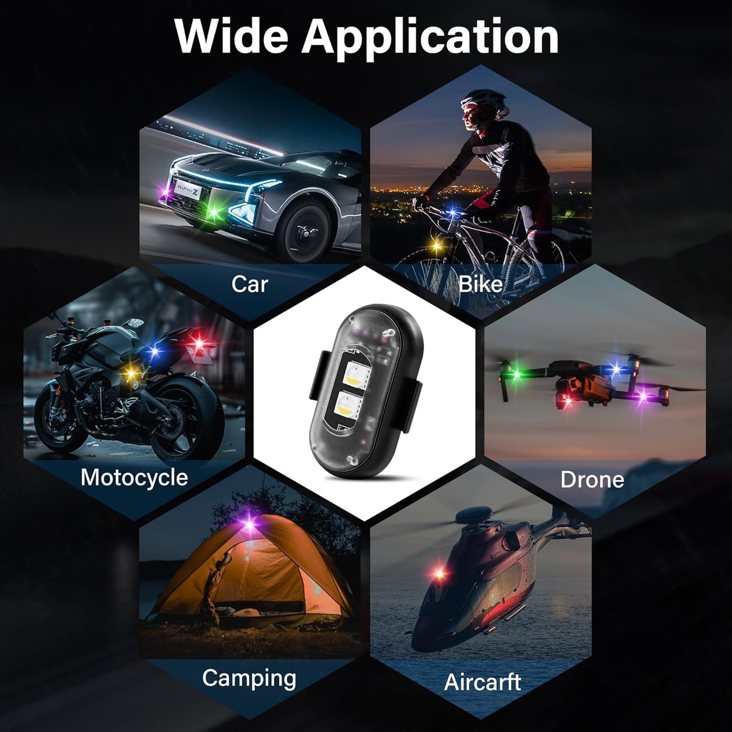 🔥Last Day Promotion 49% OFF🔥Wireless LED Strobe Lights RGB USB Charge IP65 Waterproof Anti-Collision