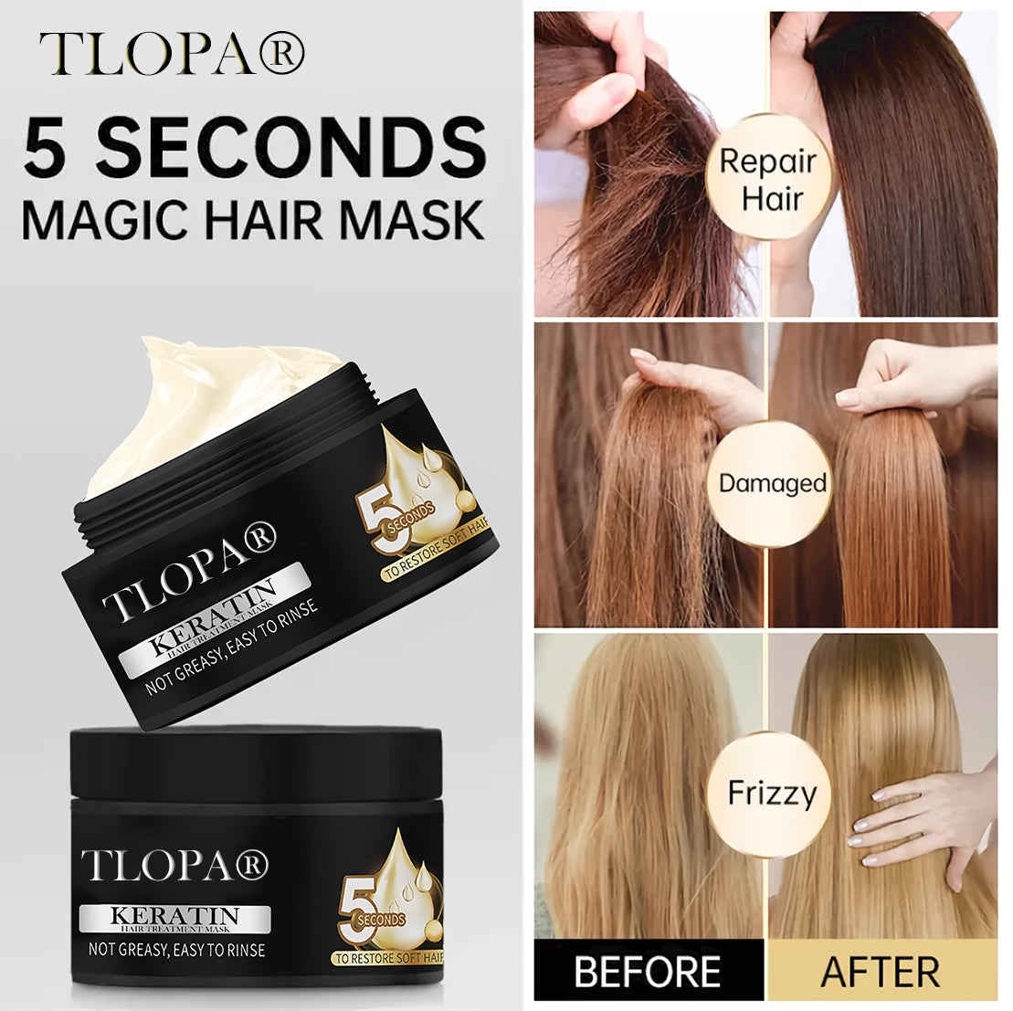 ⏰Just today – Sale 60% OFF 🔥 TLOPA® Keratin Hair Treatment Mask