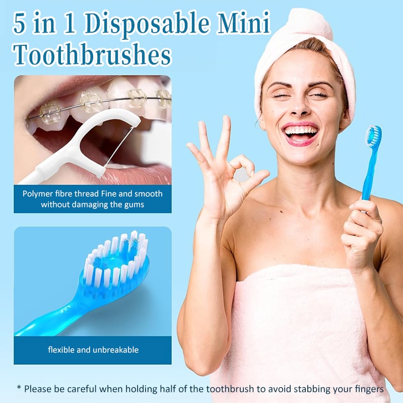 🔥2025 Hot Sale🎁Mini Toothbrush 5-in-1 Tool