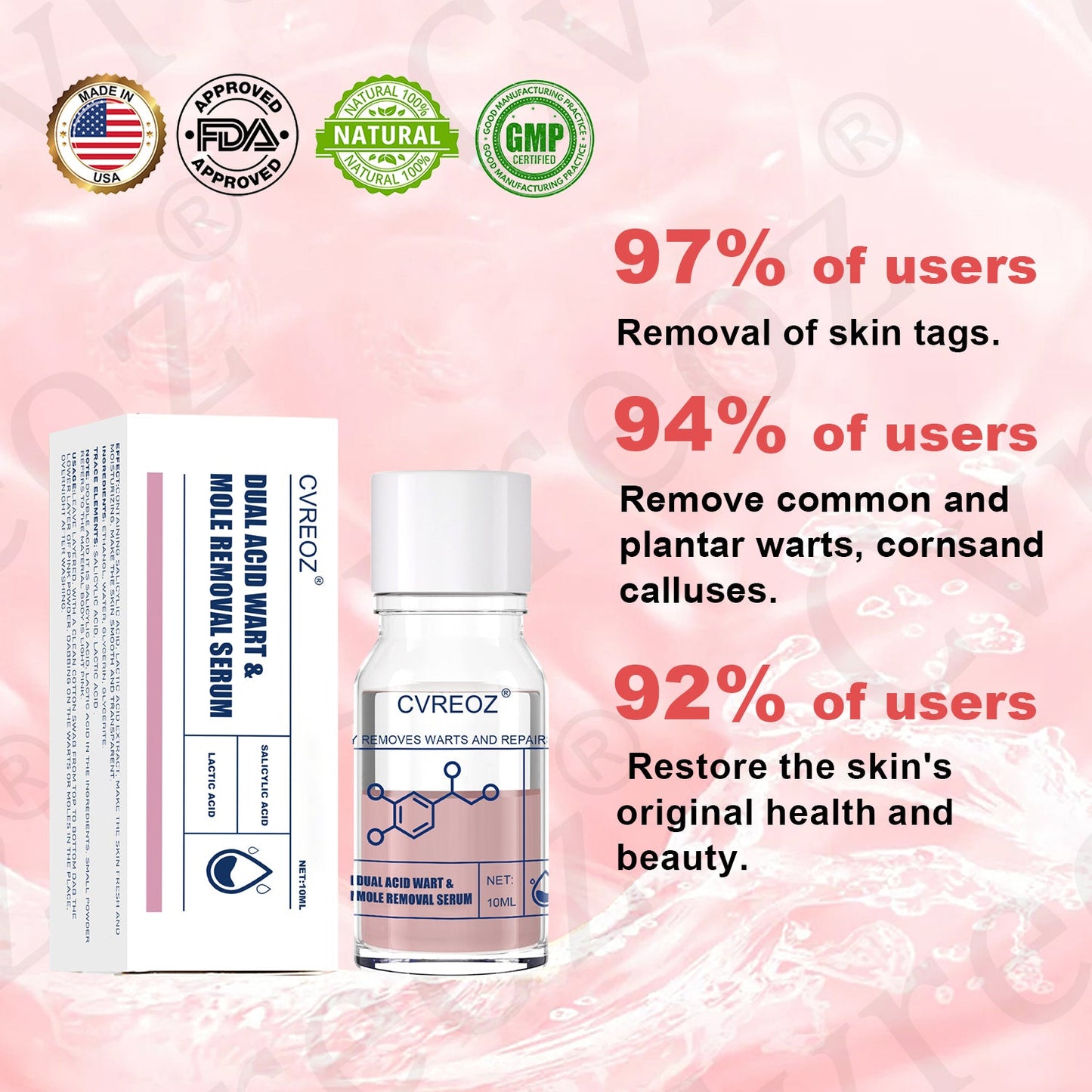 Cvreoz® Dual Acid Wart & Mole Removal Serum