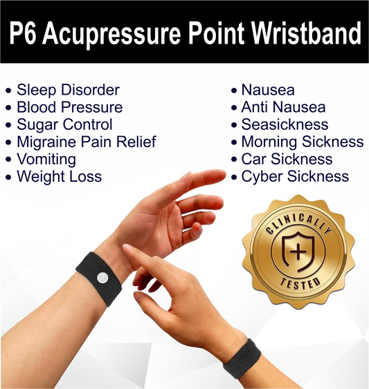 Acupressure Band, Acupressure Wristband for Nausea, Anti Nausea ,Weight loss, Sleep disorder, Blood pressure, Sugar control, Migraine pain relief, Vomiting, Seasickness, Morning Sickness, Car Sickness Control Wristband for Everyone (Buy1GET1Free )