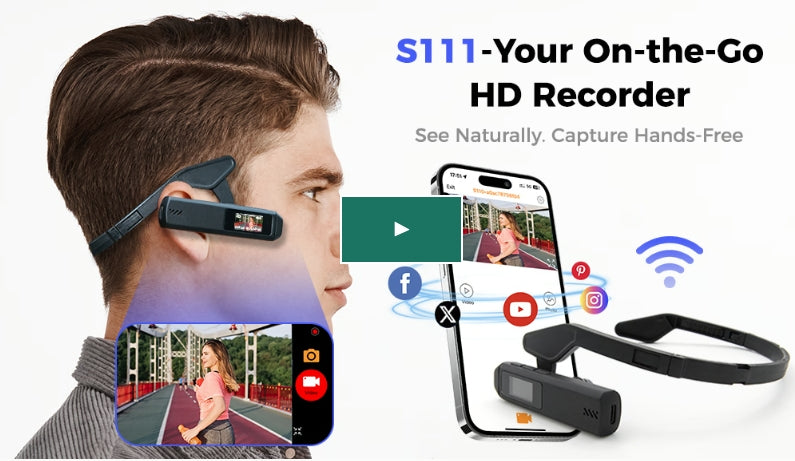 S111-The Lightest and Most Comfortable Head-Mounted Camera