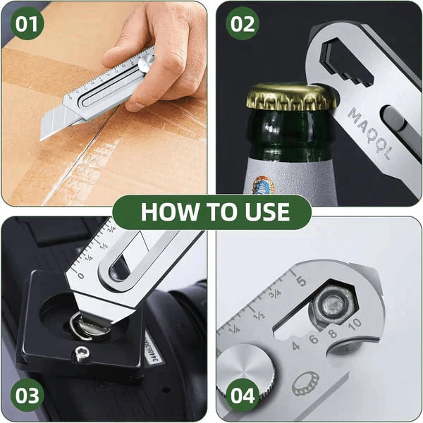 🔥HOT SALE🔥6 in 1 Multifunction Stainless Steel Utility Knife with ten blades