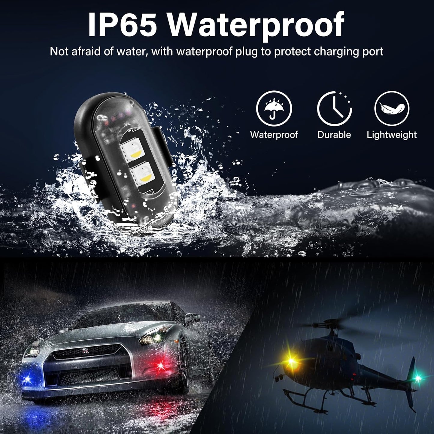 🔥Last Day Promotion 49% OFF🔥Wireless LED Strobe Lights RGB USB Charge IP65 Waterproof Anti-Collision