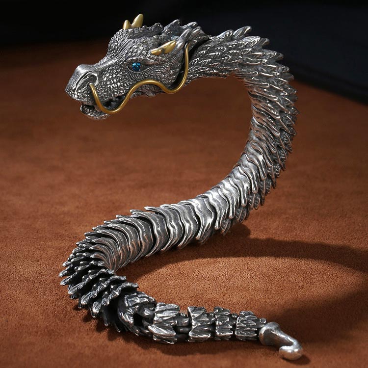 2024 New Year Promo - Dragon Head Premium Sterling Silver Bracelet - Bring you fortune and good luck!