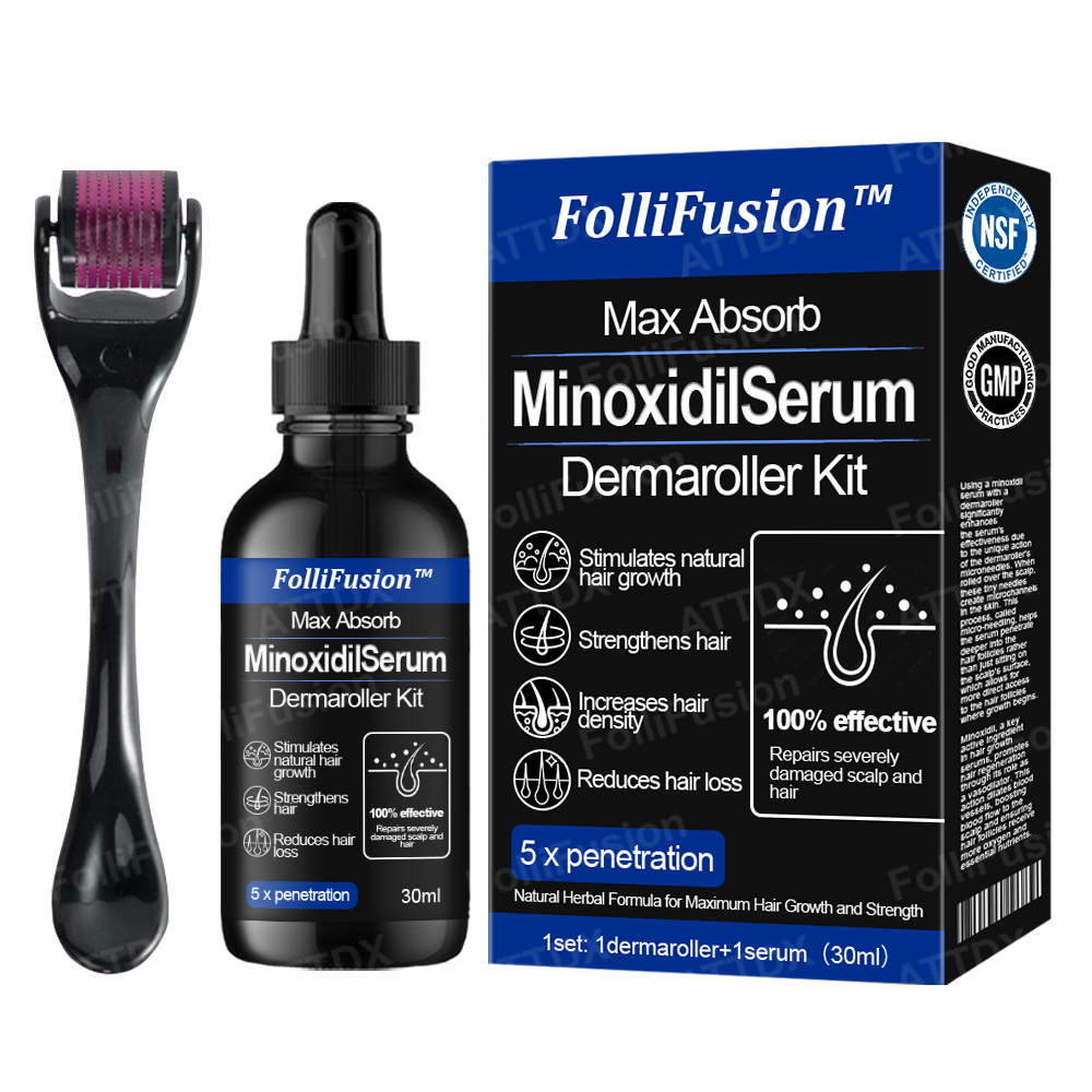 FolliFusion™ Max Absorb  MinoxidilSerum Dermaroller Kit