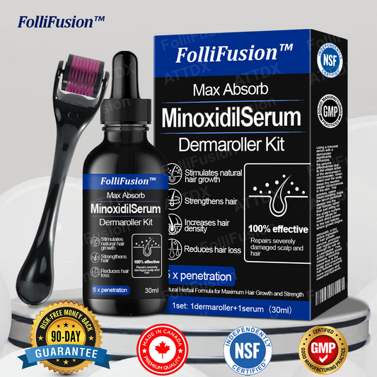 FolliFusion™ Max Absorb  MinoxidilSerum Dermaroller Kit