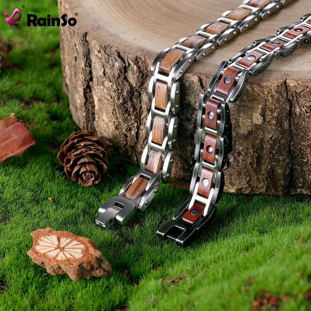 Nordic Steel & Wood Men's Bracelet