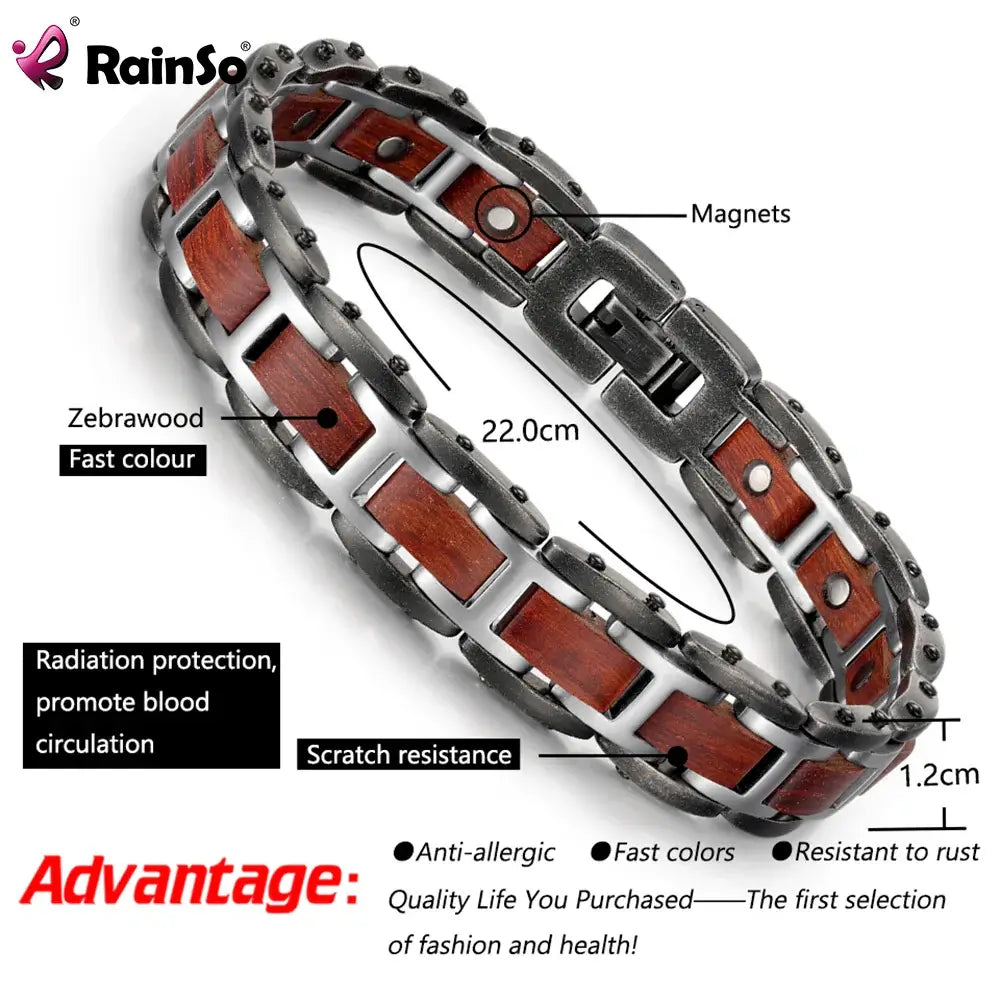 Nordic Steel & Wood Men's Bracelet