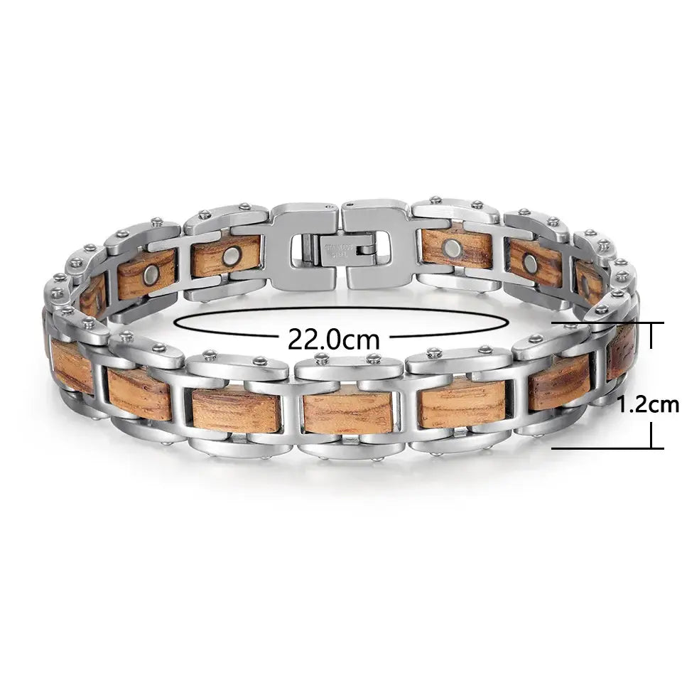 Nordic Steel & Wood Men's Bracelet