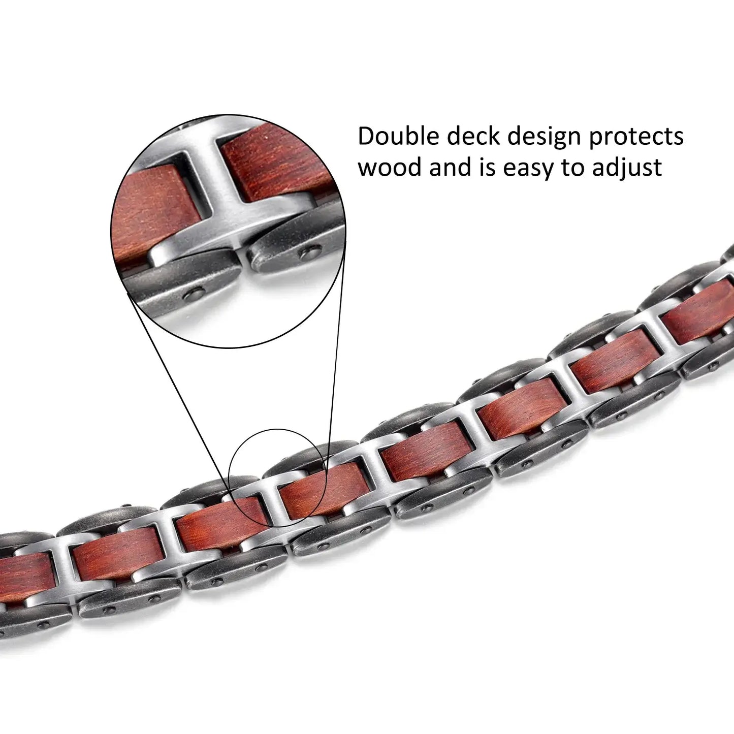 Nordic Steel & Wood Men's Bracelet