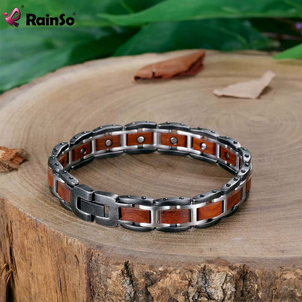 Nordic Steel & Wood Men's Bracelet