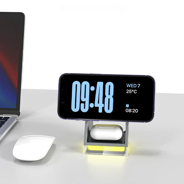 3-in-1 Wireless Magnetic Charging Stand with Night Light