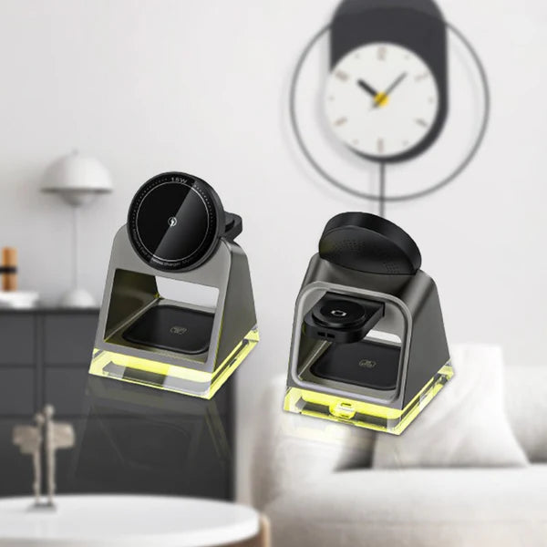 3-in-1 Wireless Magnetic Charging Stand with Night Light